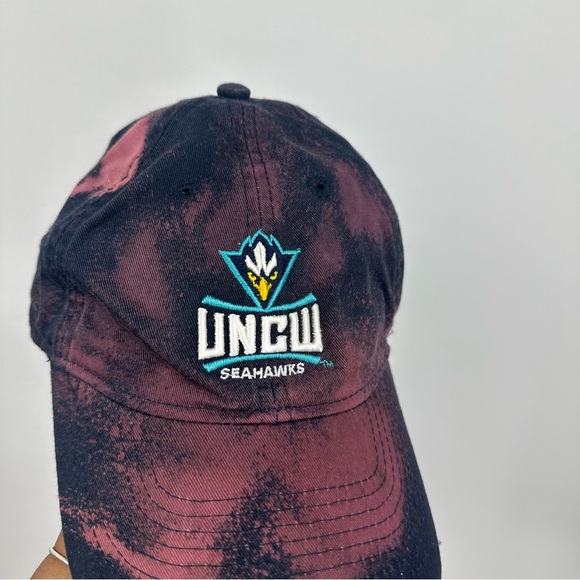 UNCW Seahawks Custom Bleach Splatter Cap Hat OS Upcycled School Gear Sports - Picture 3 of 8